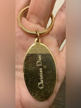 Rare Vintage Gold Plated Christian Dior Keychain Keyring Key